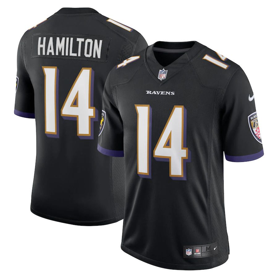 Men Baltimore Ravens #14 Kyle Hamilton Nike Black Vapor Limited NFL Jersey->youth nfl jersey->Youth Jersey